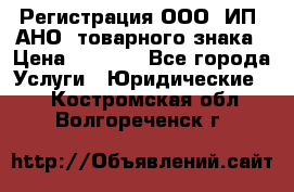 Регистрация ООО, ИП, АНО, товарного знака › Цена ­ 5 000 - Все города Услуги » Юридические   . Костромская обл.,Волгореченск г.